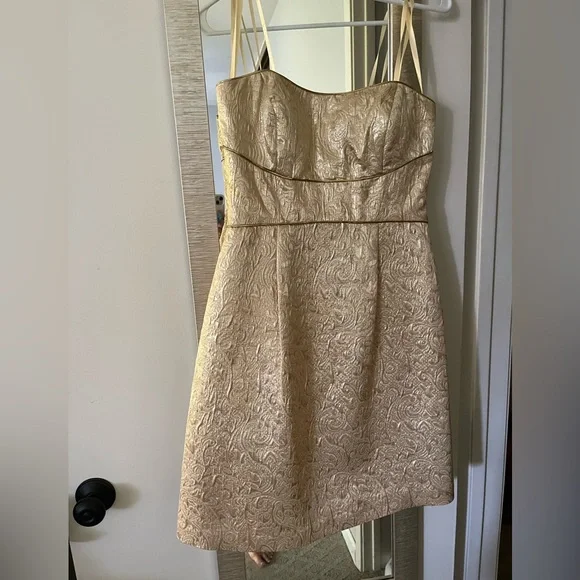 BCBGMaxAzria | Dresses | Bcbg Gold Mini Party Dress | Poshmark